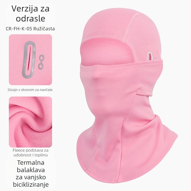 Ruidong prekogranična topla pokrivala za glavu za motocikl, flis kapa za cijelo lice, vjetrootporna i hladnootporna maska za vanjsku upotrebu, šal za zaštitu lica