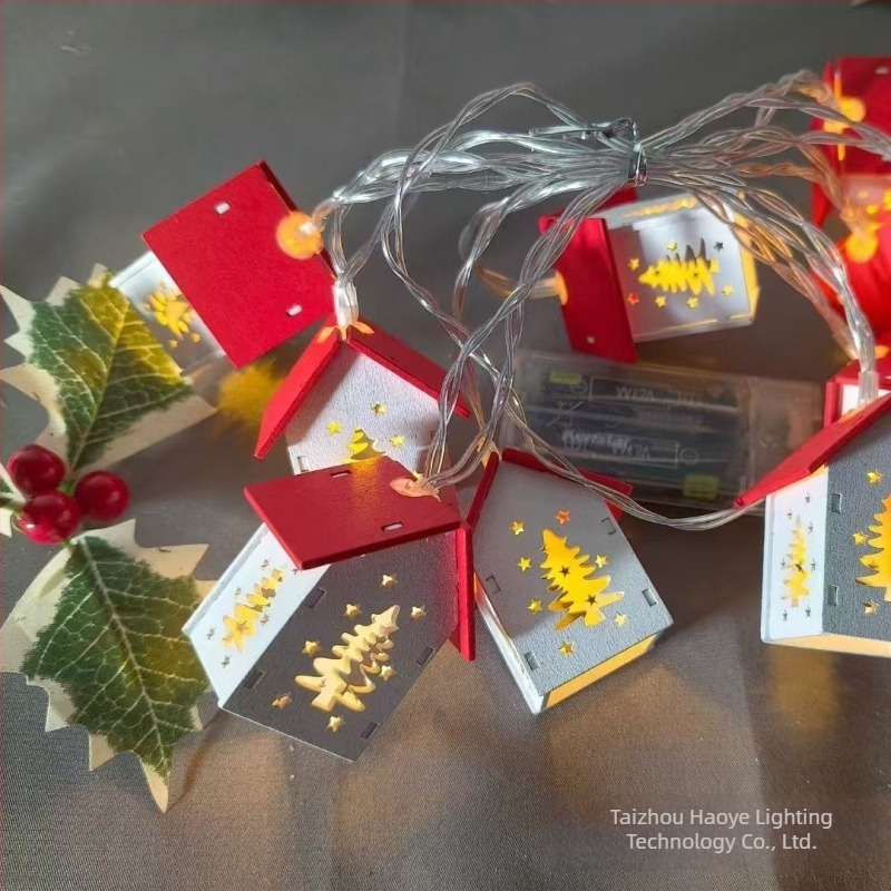 Valentinovo Božićni blagdan drvena mala kuća LED svjetlosni niz hotelska soba spavaća soba svjetleća atmosfera ukrasna svjetla