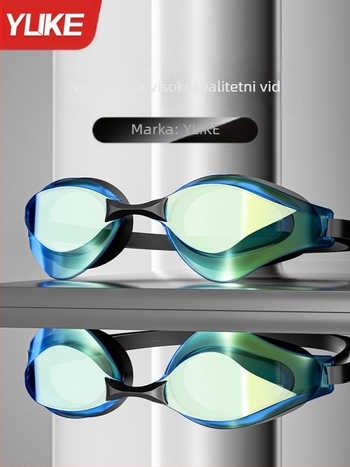 Yuke nove naočale za plivanje za muškarce i žene, galvanizirane naočale za plivanje protiv zamagljivanja s čepićima za uši, ravne lagane naočale za plivanje, veleprodaja preko granice