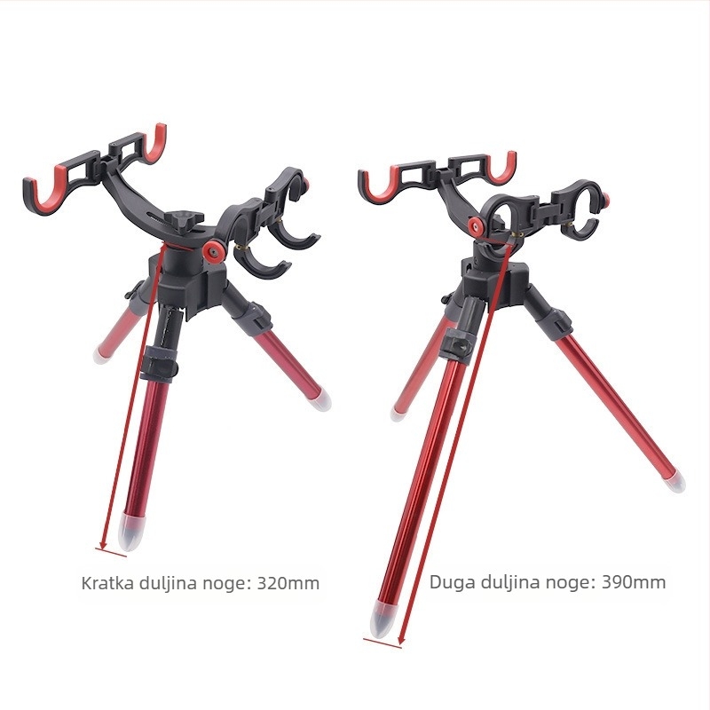 Dvostruki nosač za ribolovni štap od aluminijske legure, prijenosni Luya nosač za ribolovni štap, nosač za bateriju za morski štap