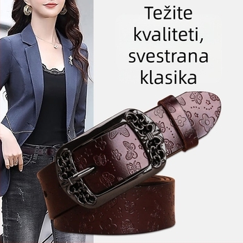 Crni remen za žene u stilu traperica s univerzalnim kaubojskim remenom, moderan jednostavan dekorativni vintage trendi remen za žene