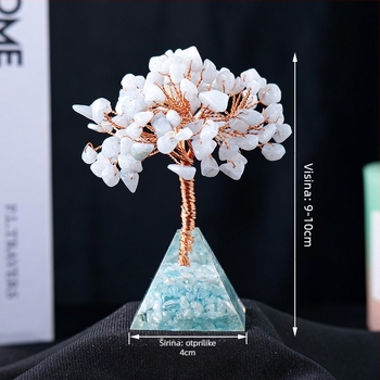 Prekogranična vruća rasprodaja Prirodni kristalni šljunak Bogatstvo Drvo Ljepilo Kapanje Smola Piramida Baza Kućni ukras za dnevni boravak Ukrasi