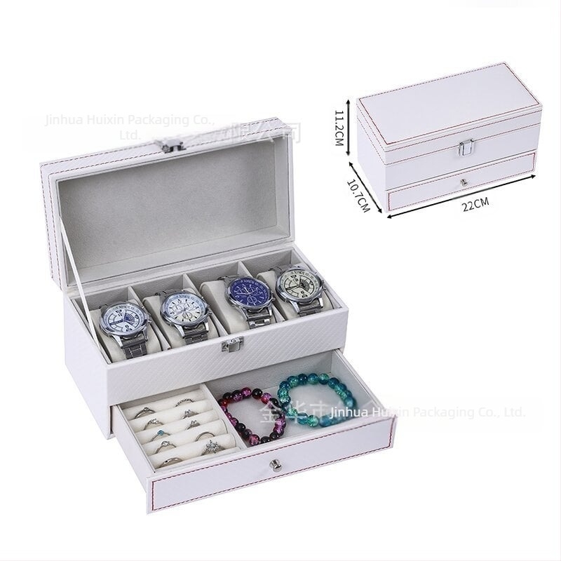 Veleprodaja kutija za satove, vrhunska kutija za nakit za pohranu satova, gotova kožna kutija za satove s prozirnim prozorom za pohranu