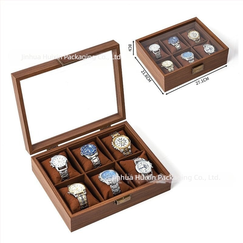 Veleprodaja kutija za satove, vrhunska kutija za nakit za pohranu satova, gotova kožna kutija za satove s prozirnim prozorom za pohranu