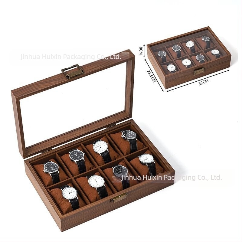 Veleprodaja kutija za satove, vrhunska kutija za nakit za pohranu satova, gotova kožna kutija za satove s prozirnim prozorom za pohranu