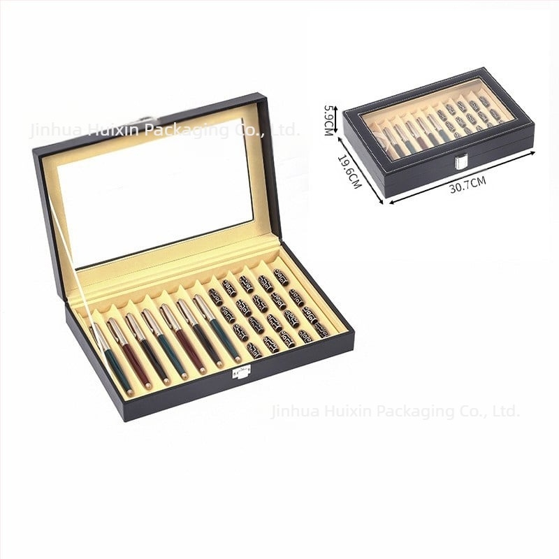 Veleprodaja kutija za satove, vrhunska kutija za nakit za pohranu satova, gotova kožna kutija za satove s prozirnim prozorom za pohranu