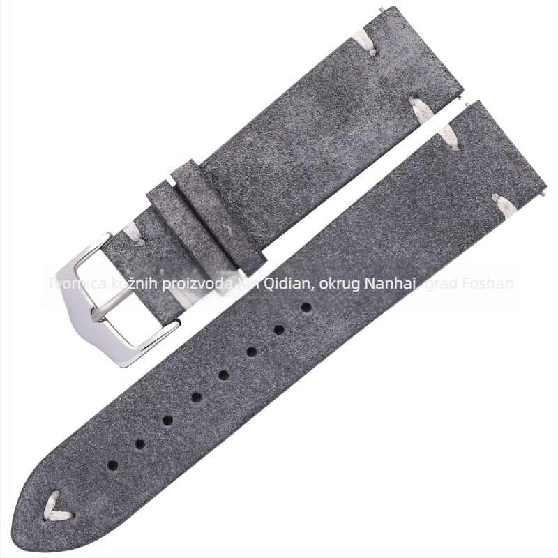 Novi modni baršunasti sat u boji s ručno prošivenim kožnim satom od 20 mm i 22 mm s baršunastom kožom