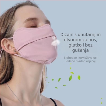 Jiaoshi originalna najlonska maska za sunčanje s kutom oka, ženska prozračna ledena svilena anti-ultraljubičasta trodimenzionalna maska za sunce za jahanje