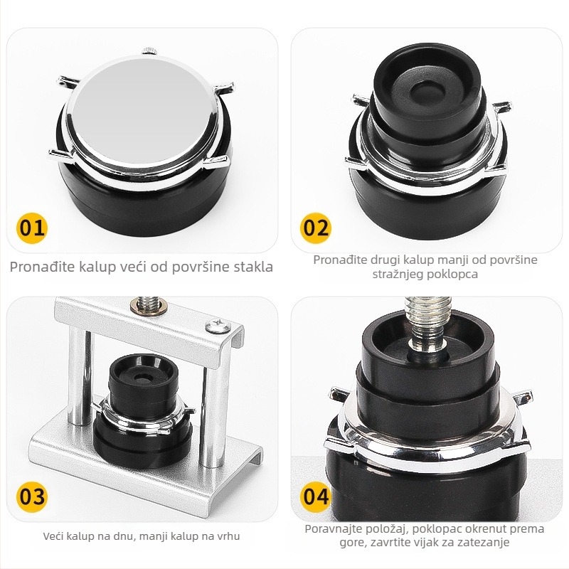 Alat za popravak satova, mehanički stroj za zatvaranje kvarcnih satova, preša za stražnji poklopac, alat za stražnji poklopac, alat za promjenu baterije, stolni stroj za zatvaranje satova