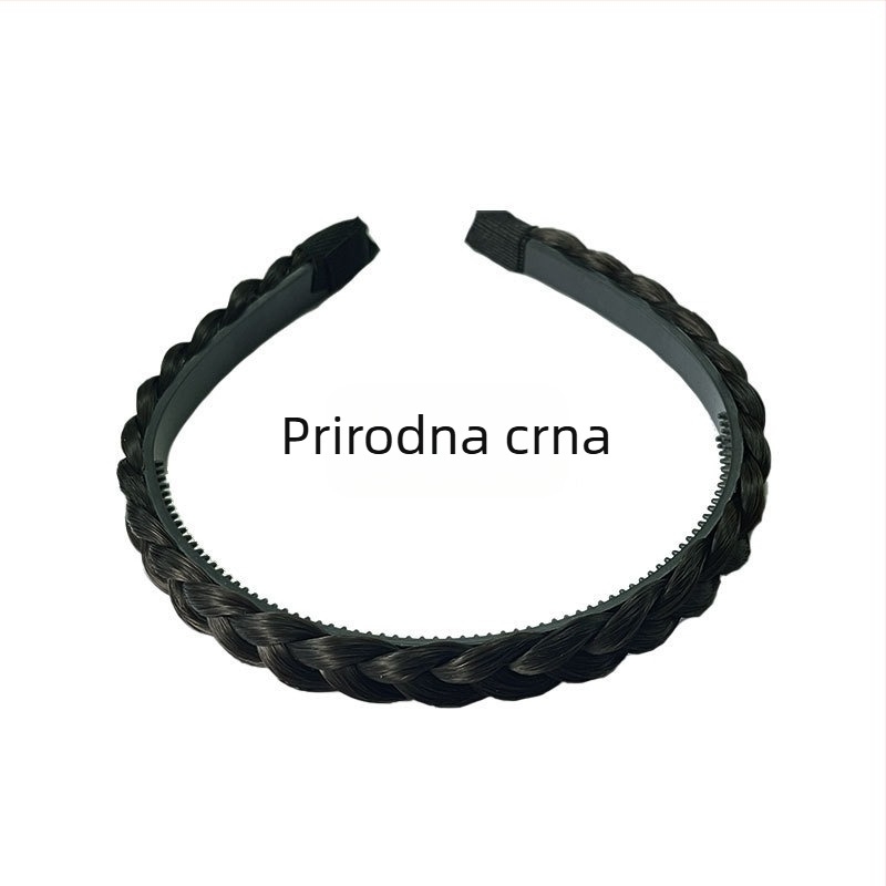 Obruč za kosu s pletenicom riblje kosti, ženski povišeni gornji dio lubanje, artefakt internetske slavne osobe, ručno izrađena uvijena pletenica, integrirani obruč za kosu