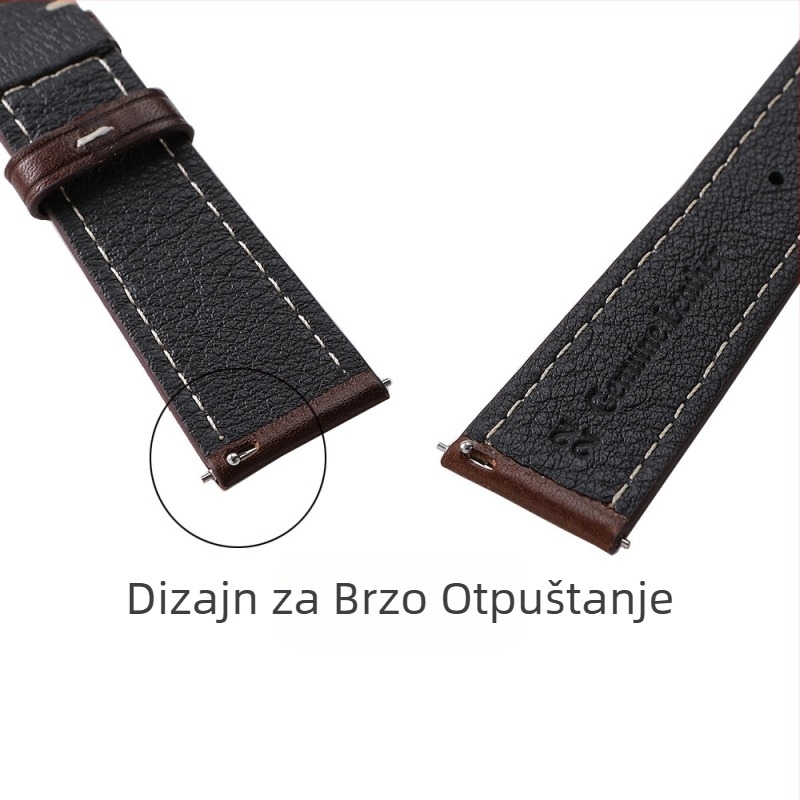 Talijanski uvezeni remen od kravlje kože, ultra tanki mekani biljno štavljeni kožni remen s brzim otpuštanjem 20/22 mm