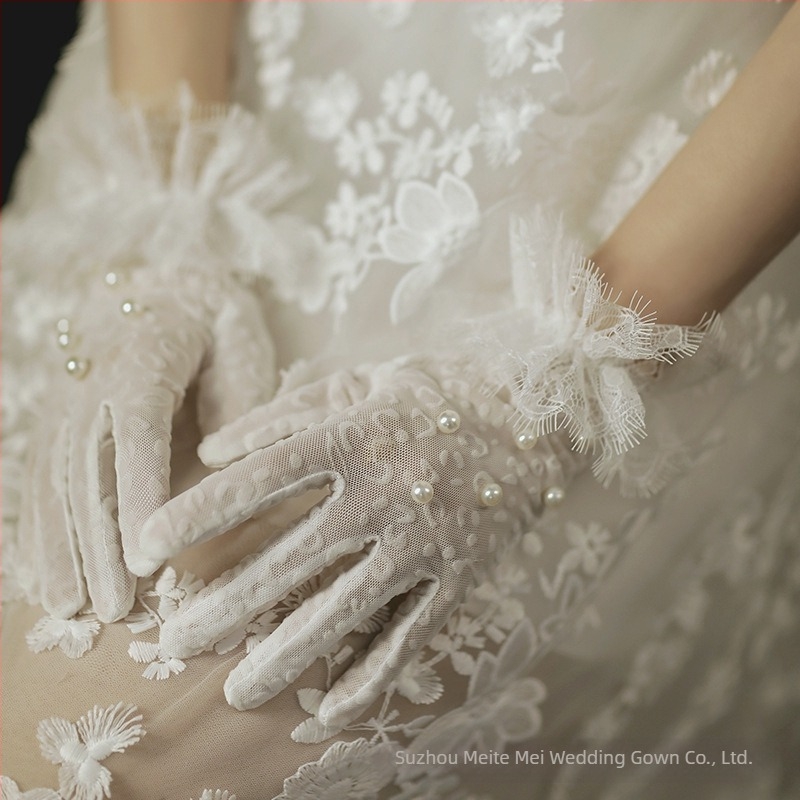 Nove crne rukavice za vjenčanicu kratke vjenčane crvene rukavice za vjenčanje čipkaste ženske bijele rukavice