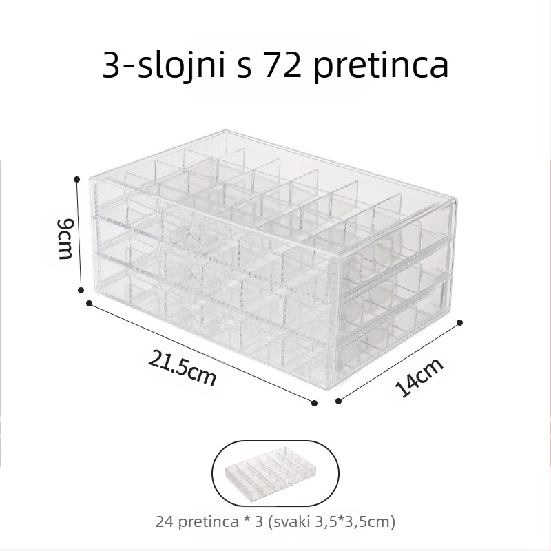 Kutija za pohranu nakita, višeslojna, velikog kapaciteta, otporna na prašinu, kućna kutija za nakit, antioksidacijska kutija za naušnice