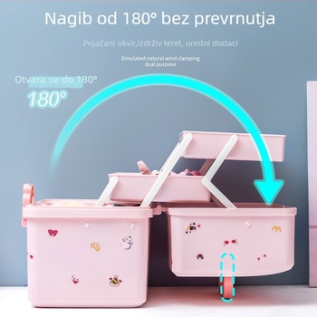 Kutija za pohranu dječjih dodataka za kosu. Ukosnica za kosu, gumica za glavu, traka za glavu, ukosnica za kosu za djevojčice, nakit, pohrana za princeze.