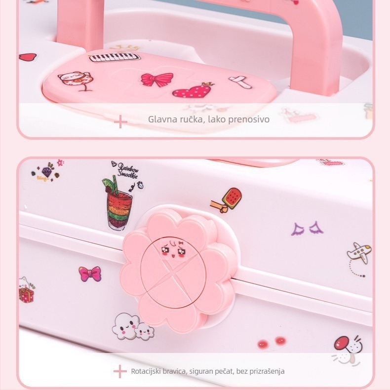 Kutija za pohranu dječjih dodataka za kosu. Ukosnica za kosu, gumica za glavu, traka za glavu, ukosnica za kosu za djevojčice, nakit, pohrana za princeze.