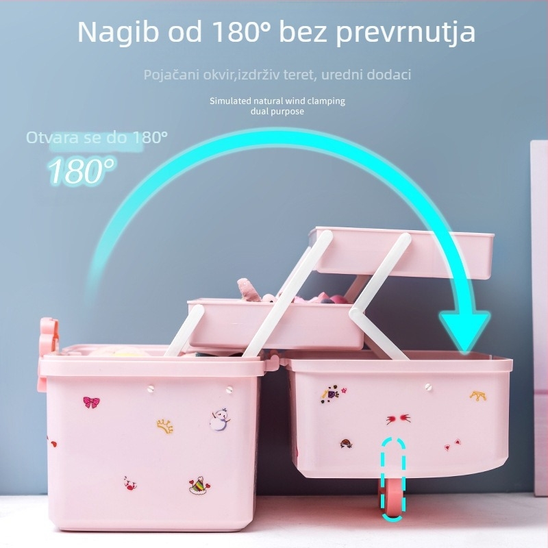 Kutija za pohranu dječjih dodataka za kosu. Ukosnica za kosu, gumica za glavu, traka za glavu, ukosnica za kosu za djevojčice, nakit, pohrana za princeze.