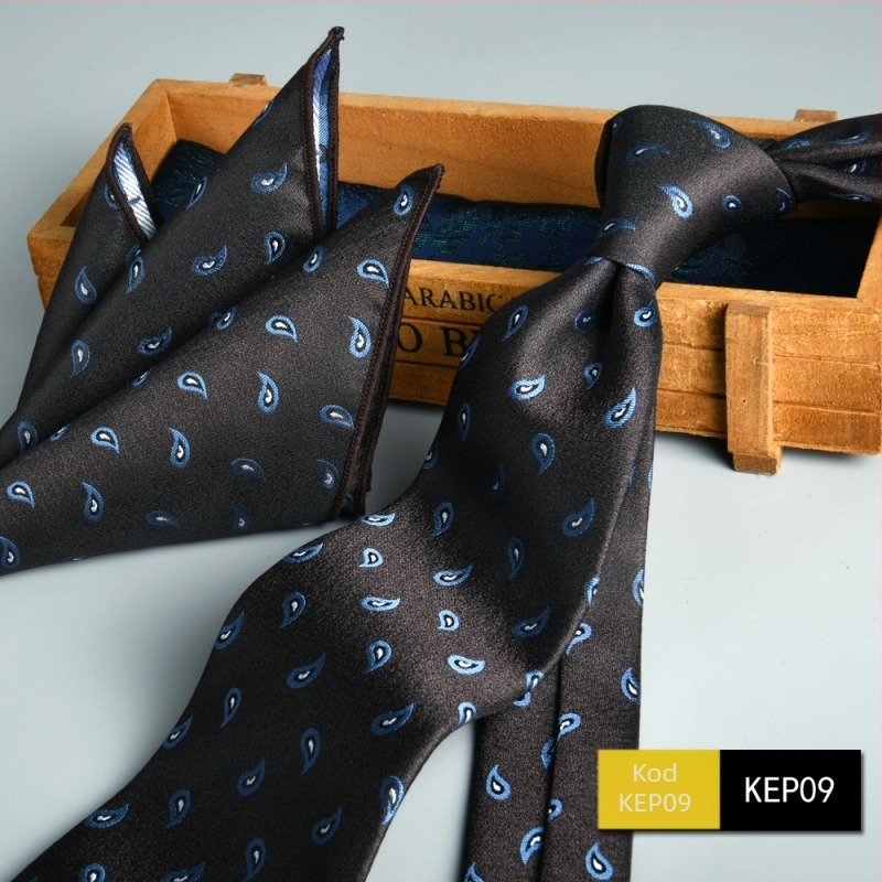 Muška formalna poslovna kravata od 2 dijela za odijelo s cvjetnim uzorkom 7,5 cm, ručno izrađena, nova na zalihi, žakard, Shengzhou