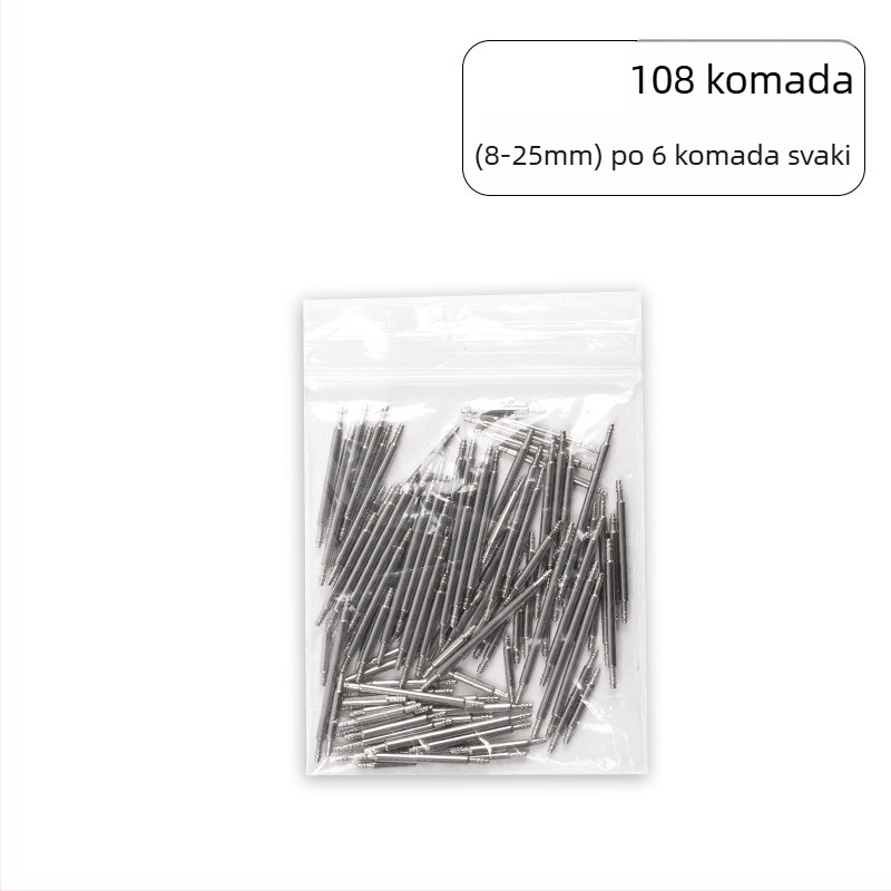 Alati za popravak satova, pribor za satove, osovina za spajanje remena od nehrđajućeg čelika, sirove ušice u kutiji, 360° sirove ušice