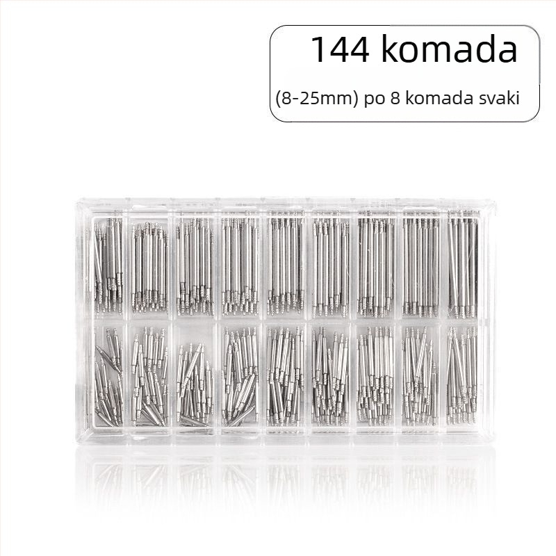 Alati za popravak satova, pribor za satove, osovina za spajanje remena od nehrđajućeg čelika, sirove ušice u kutiji, 360° sirove ušice