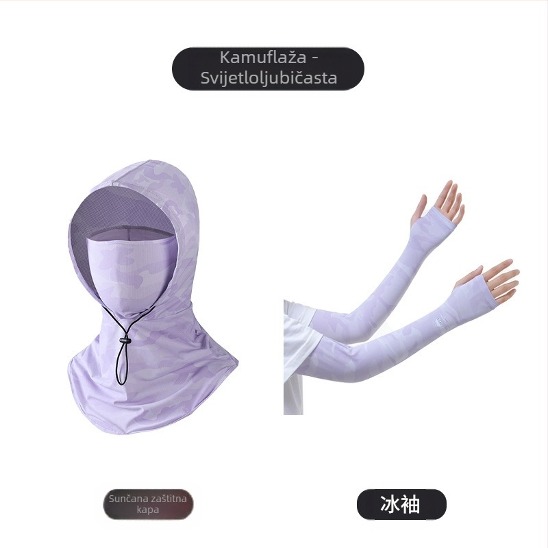 Maska za sunčanje za muškarce, anti-ultraljubičasta zaštita vrata, ljetni šešir za vanjsku vožnju, jahanje, ribolov, branje čaja, za sunčanje za žene, rukav s kremom za sunčanje