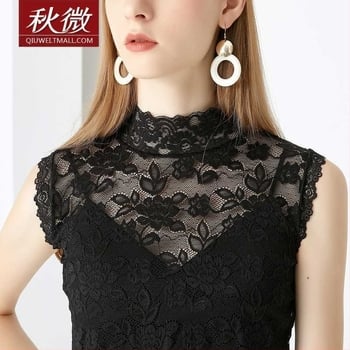 Jesenski mikro novi čipkasti lažni ovratnik za žene, univerzalni džemper s vertikalnim ovratnikom, košulja s podlogom i lažnim ovratnikom, elegantna čipkasta košulja