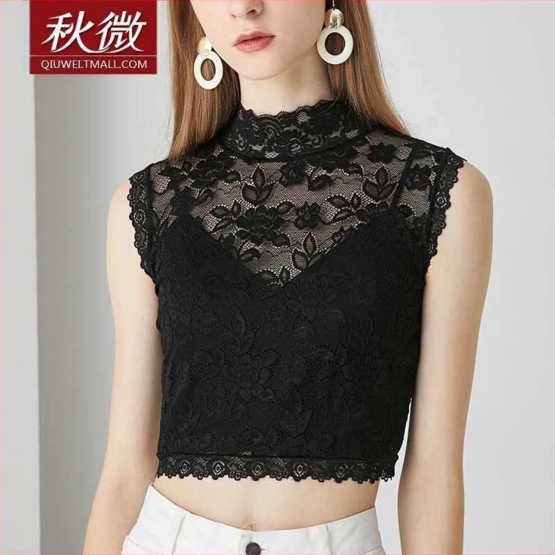 Jesenski mikro novi čipkasti lažni ovratnik za žene, univerzalni džemper s vertikalnim ovratnikom, košulja s podlogom i lažnim ovratnikom, elegantna čipkasta košulja