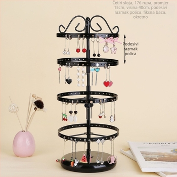 Stalak za viseće naušnice na stolu, stalak za pohranu naušnica, stalak za toaletni stolić, stalak za pohranu u hodniku, odvojivi stalak za nakit