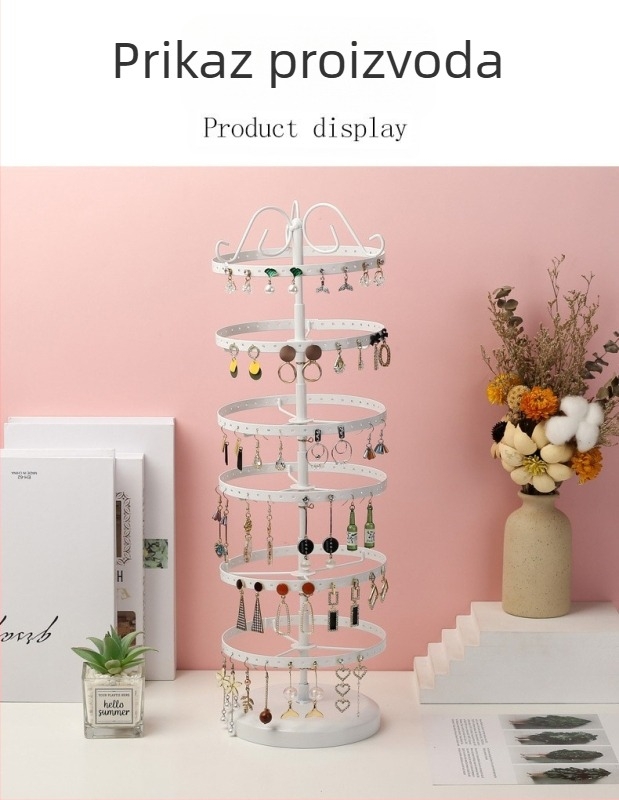 Stalak za viseće naušnice na stolu, stalak za pohranu naušnica, stalak za toaletni stolić, stalak za pohranu u hodniku, odvojivi stalak za nakit
