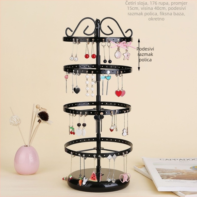 Stalak za viseće naušnice na stolu, stalak za pohranu naušnica, stalak za toaletni stolić, stalak za pohranu u hodniku, odvojivi stalak za nakit