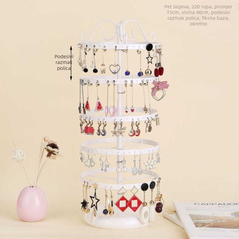 Stalak za viseće naušnice na stolu, stalak za pohranu naušnica, stalak za toaletni stolić, stalak za pohranu u hodniku, odvojivi stalak za nakit