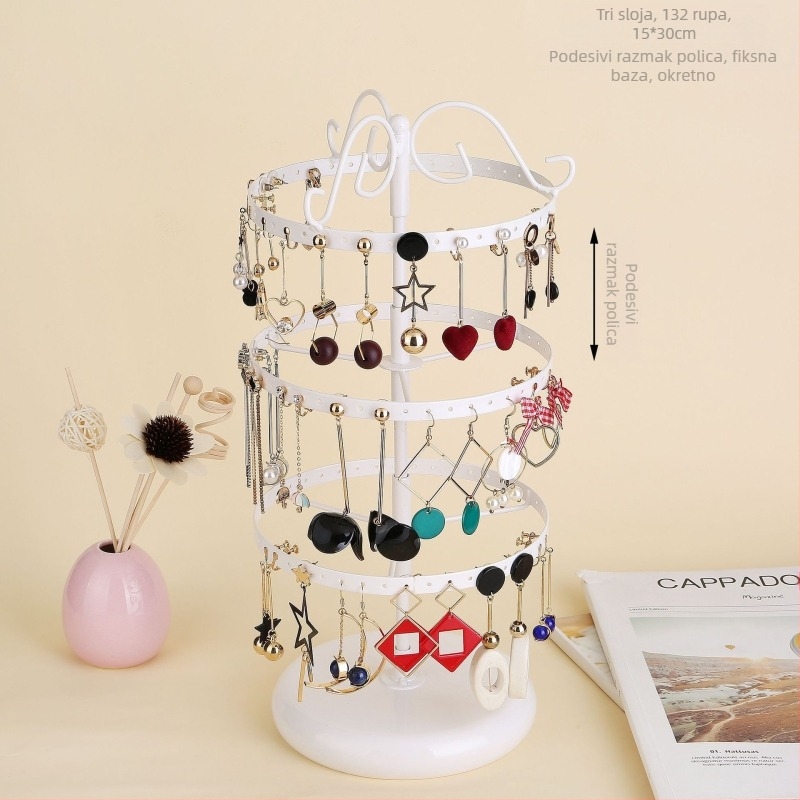Stalak za viseće naušnice na stolu, stalak za pohranu naušnica, stalak za toaletni stolić, stalak za pohranu u hodniku, odvojivi stalak za nakit