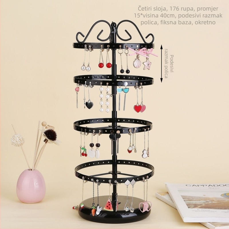 Stalak za viseće naušnice na stolu, stalak za pohranu naušnica, stalak za toaletni stolić, stalak za pohranu u hodniku, odvojivi stalak za nakit