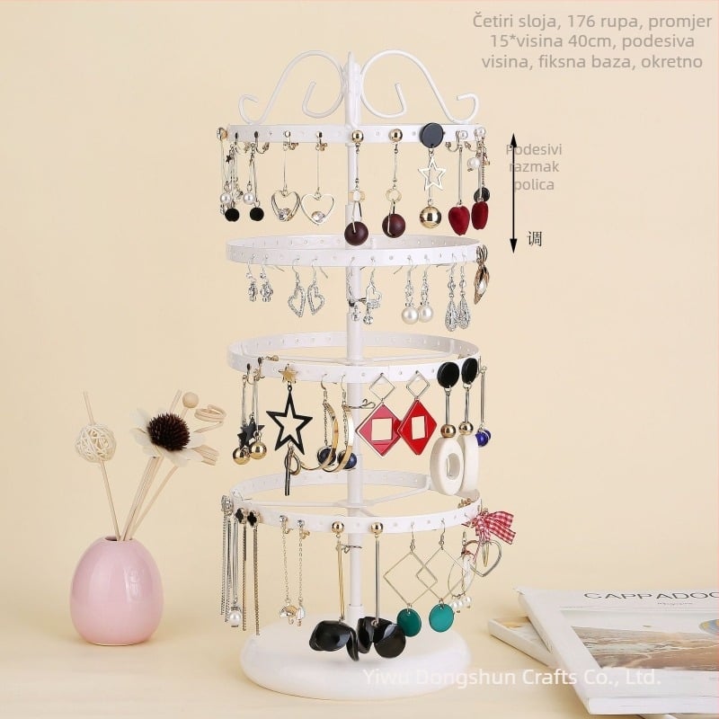 Stalak za viseće naušnice na stolu, stalak za pohranu naušnica, stalak za toaletni stolić, stalak za pohranu u hodniku, odvojivi stalak za nakit