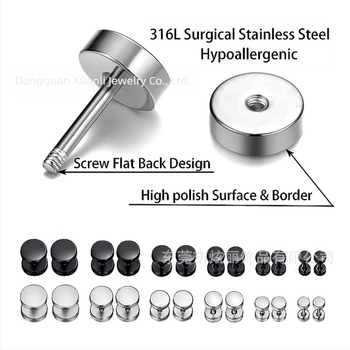 Okrugle naušnice s utezima od nehrđajućeg čelika, modne muške ulične hip hop crne naušnice od titana i čelika, odijelo Dongguan