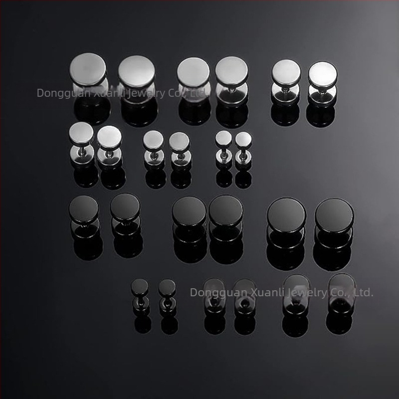 Okrugle naušnice s utezima od nehrđajućeg čelika, modne muške ulične hip hop crne naušnice od titana i čelika, odijelo Dongguan