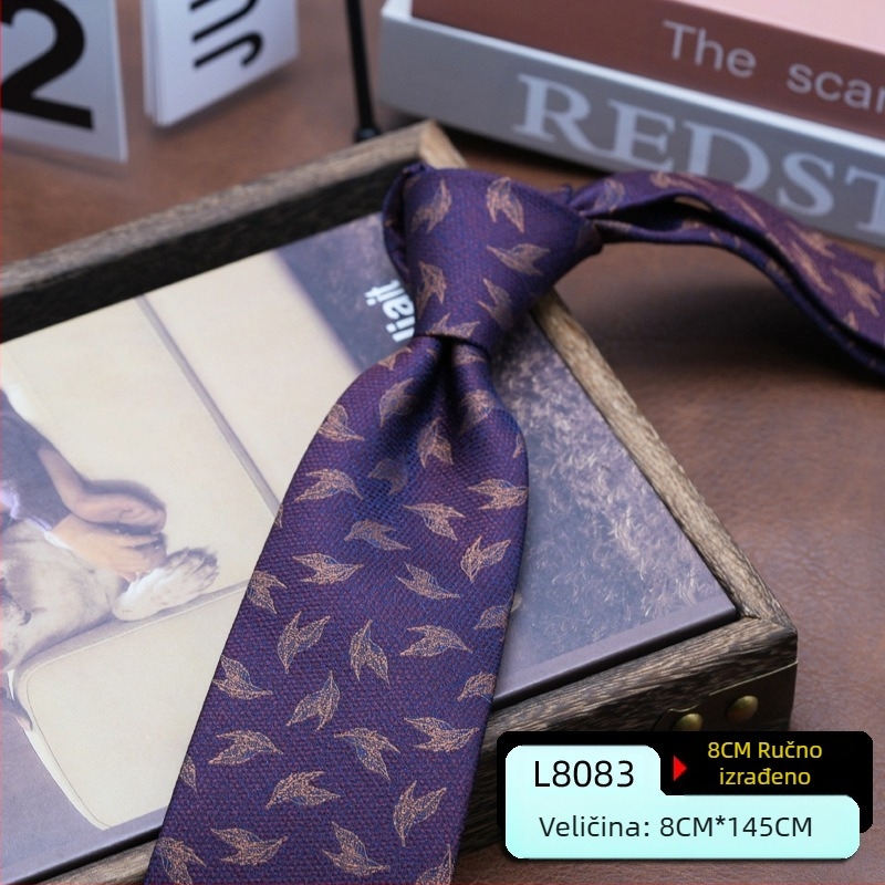 Kravata Muška haljina Korejski stil Britanski Hong Kong stil Gospodin Retro 8CM kravata za ruku Poslovna studentska radna moda Profesionalna odjeća