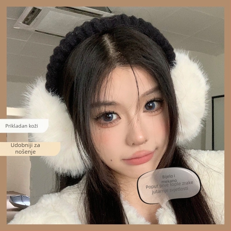 Zimski ženski štitnici za uši, topli za jahanje, protiv smrzavanja, plišani slatki štitnici za uši za studente, zimski štitnici za uši, torba za zaštitu ušiju