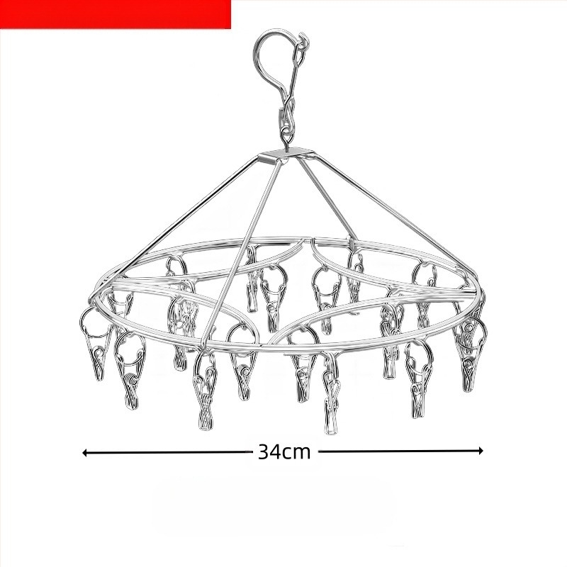 Stalak za sušenje od nehrđajućeg čelika s više kopči, unutarnji vješalica za kućanstvo, stalak za čarape, sušilica za spavaonice, čarape za pohranu