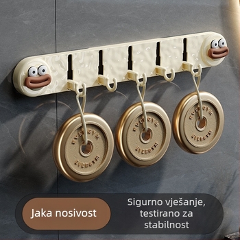Nova vakuumska kuka s pet kuka, neperforirana kućna kuka za kapute, kuka za vrata kupaonice, kuka za pohranu WC-a