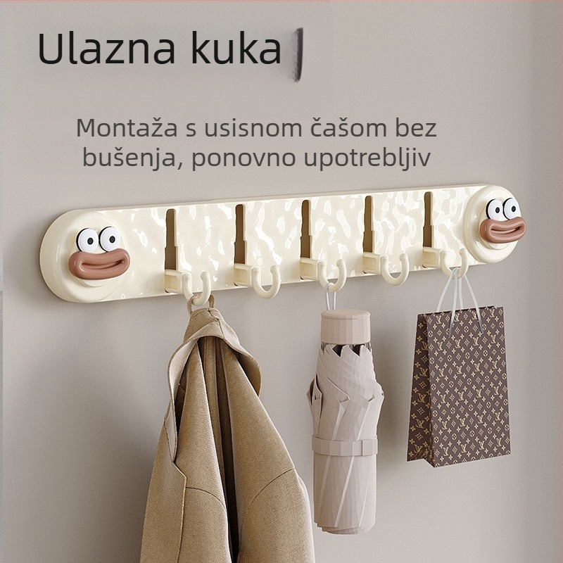Nova vakuumska kuka s pet kuka, neperforirana kućna kuka za kapute, kuka za vrata kupaonice, kuka za pohranu WC-a