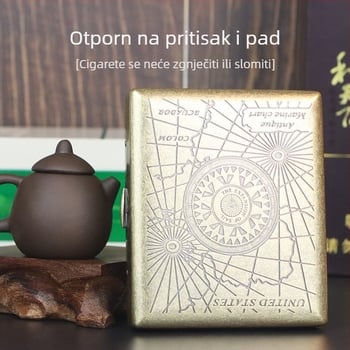 Novi brončani paket od 20 cigareta s imitacijom bakra u obliku kondenziranog cvijeta, poklon kutija s preklopnim poklopcem, rezbareni i gravirani set za pušenje, otporan na pritisak i prašinu
