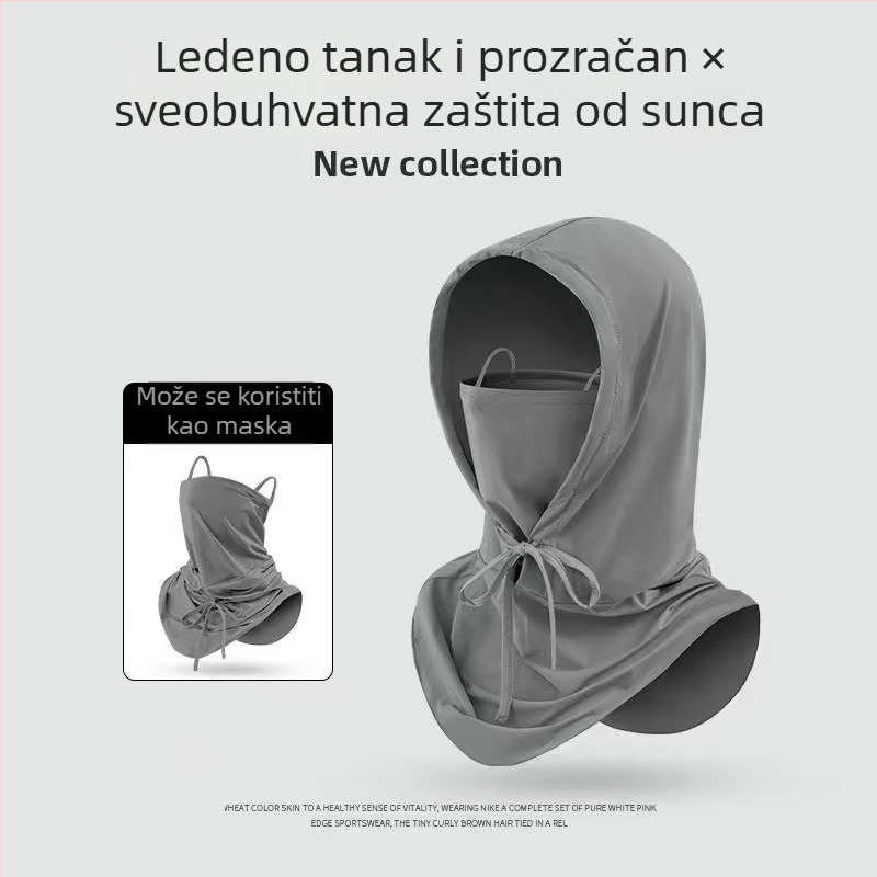 Zaštita od sunca, kapuljača od ledene svile, nova vanjska biciklistička sjenila, šal s kapuljačom, zaštita za cijelo lice i vrat, maska za zaštitu od sunca tri u jednom