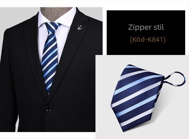 Kravata s patentnim zatvaračem za muškarce, lijena, jednostruka, za haljine, poslovne, vjenčane, jednostavne, široke, tvornica na zalihi 1