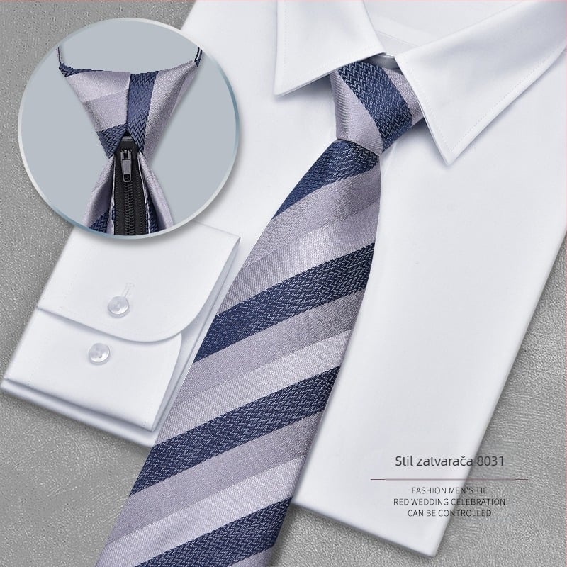 Kravata s patentnim zatvaračem za muškarce, lijena, jednostruka, za haljine, poslovne, vjenčane, jednostavne, široke, tvornica na zalihi 1