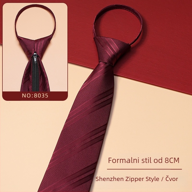 Kravata s patentnim zatvaračem za muškarce, lijena, jednostruka, za haljine, poslovne, vjenčane, jednostavne, široke, tvornica na zalihi 1