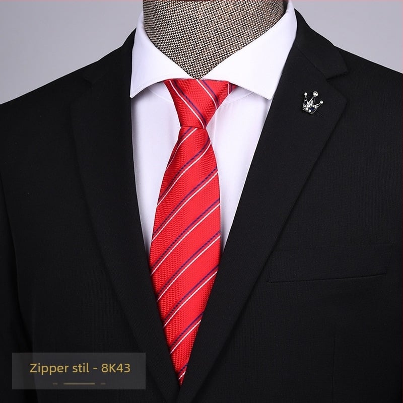 Kravata s patentnim zatvaračem za muškarce, lijena, jednostruka, za haljine, poslovne, vjenčane, jednostavne, široke, tvornica na zalihi 1