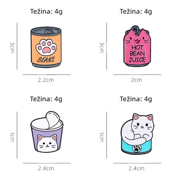 Želim vruće prodavani slatki životinjski broš s mačkom, šalicom za kavu, legiranom korsagom, značkom od legure, ukrasnom iglom za bojanje