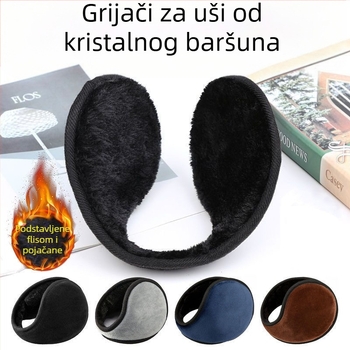 Zadebljane flisom podstavljene štitnike za uši za muškarce i žene, zimske tople štitnike za uši za odrasle, vrećice za uši, grijalice za uši, otporne na vjetar