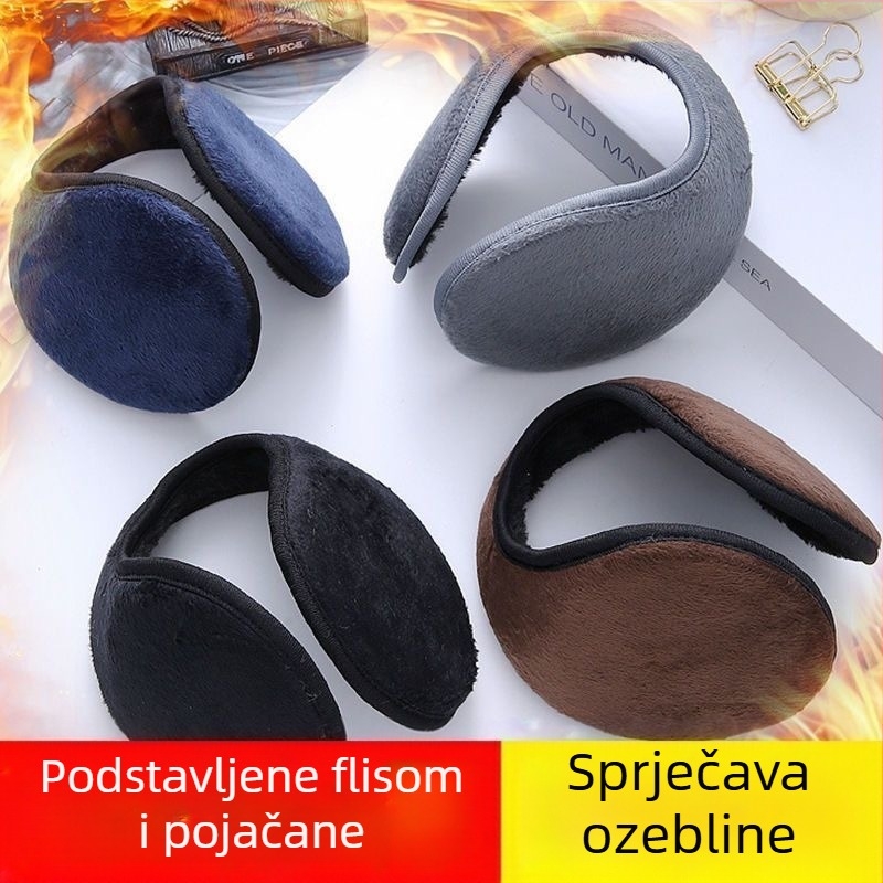 Zadebljane flisom podstavljene štitnike za uši za muškarce i žene, zimske tople štitnike za uši za odrasle, vrećice za uši, grijalice za uši, otporne na vjetar