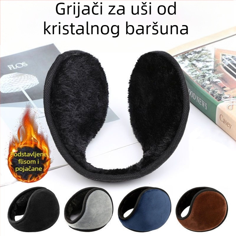 Zadebljane flisom podstavljene štitnike za uši za muškarce i žene, zimske tople štitnike za uši za odrasle, vrećice za uši, grijalice za uši, otporne na vjetar